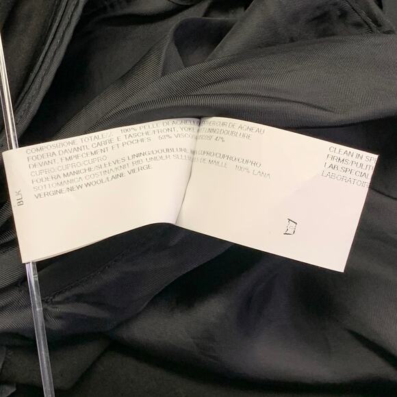 RICK OWENS Size 8 Black Lambskin Leather Biker Jacket - Picture 14 of 14